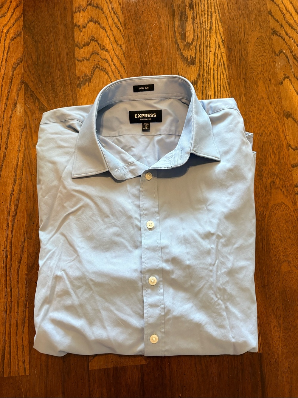 Express Men's Pale Blue Dress Shirt - Classic Button-Up